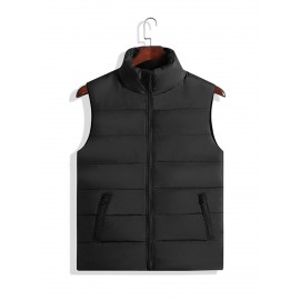 Men's Winter Vest, Lightweight Padding Puffer Vest, Sleeveless Coat Warm Zip Up Quilted Gilet Jacket