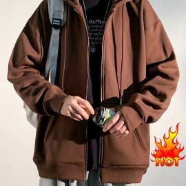 Men's Hooded Jacket Casual Long Sleeve Hoodies With Zipper Gym Sports Hooded Coat For Spring Fall