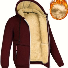 Lamb Velvet Autumn And Winter Sweater Men's Hooded New Trendy Handsome Solid Color Jacket Plus Velvet Thickened Clothes