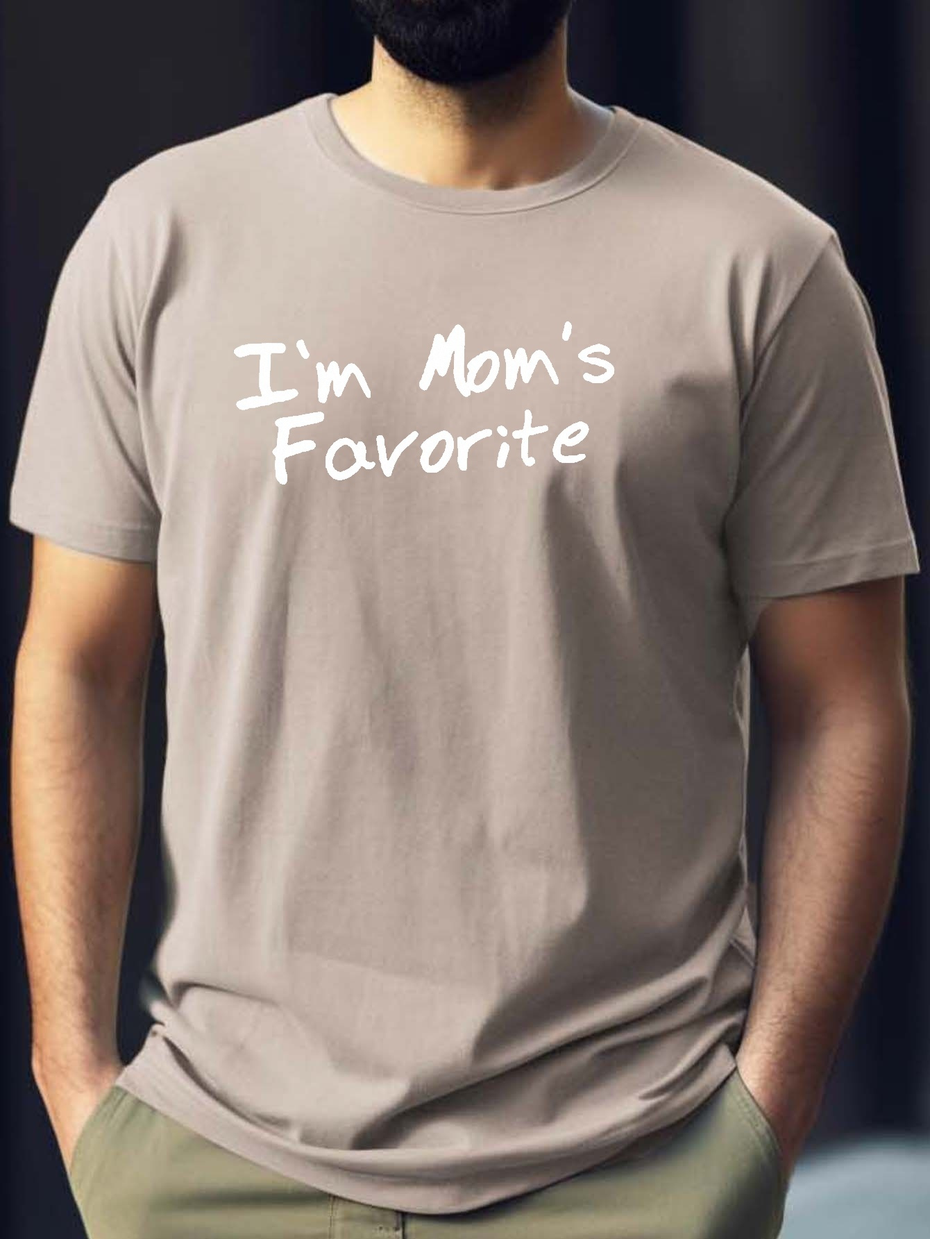 妈妈最爱的男士印花T恤，休闲短袖夏日T恤细节图 5