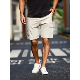 Men's Plain Casual Comfy Cargo Shorts, Summer Clothing