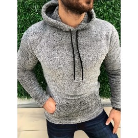 Cool Warm Fluffy Hoodies For Men, Men's Casual Snuddie Pullover Hooded Sweatshirt With Kangaroo Pocket Streetwear For Winter Fall, As Gifts