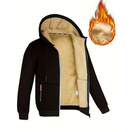 Lamb Velvet Autumn And Winter Sweater Men's Hooded New Trendy Handsome Solid Color Jacket Plus Velvet Thickened Clothes