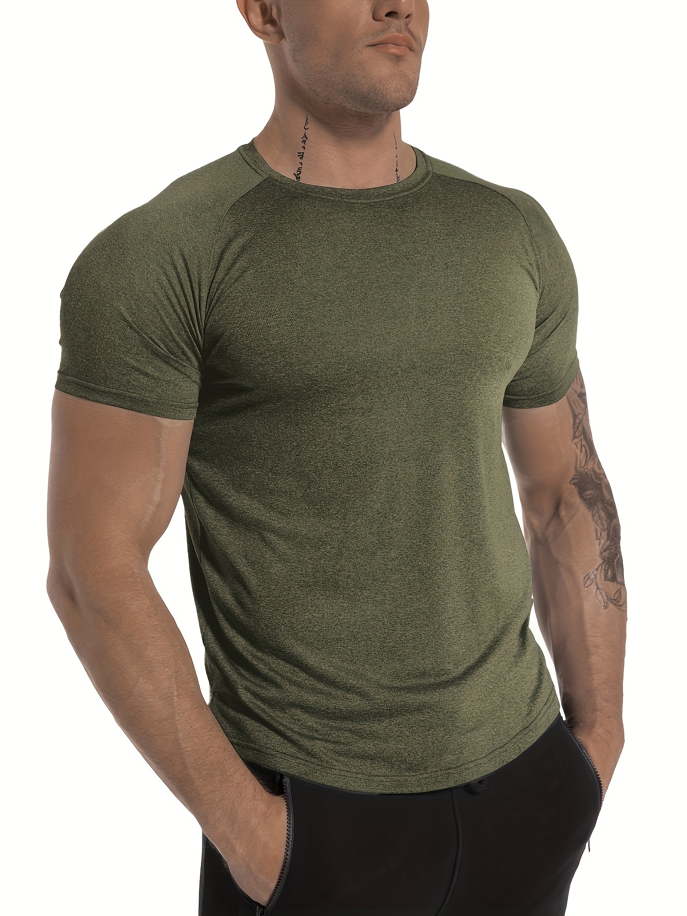 lightweight quick dry shirt, 5pcs mens short sleeve crew neck t shirts lightweight quick dry shirt for fishing running hiking details 6