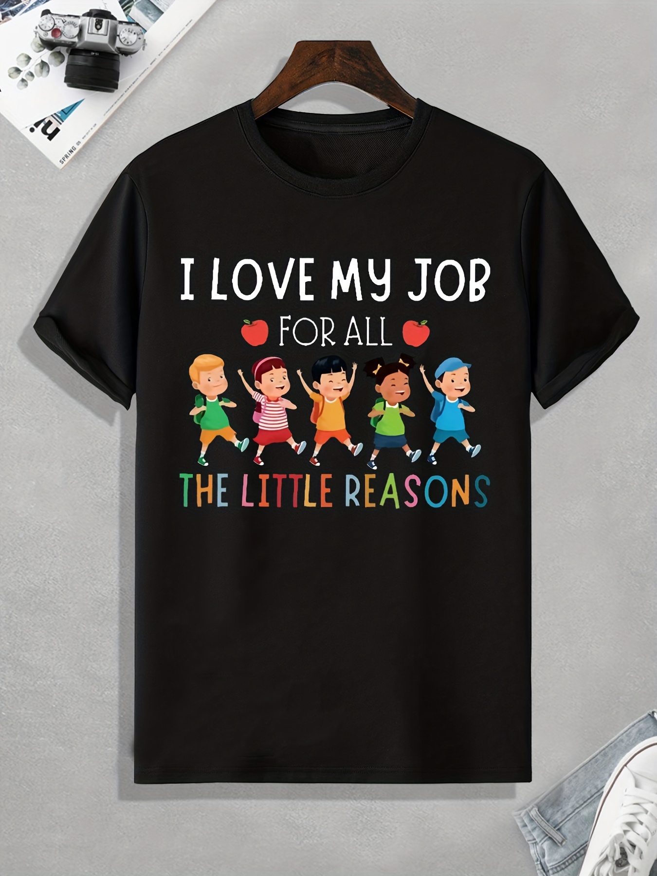 tees, tees for men funny love my job print t shirt casual short sleeve tshirt for summer spring fall tops as gifts details 10