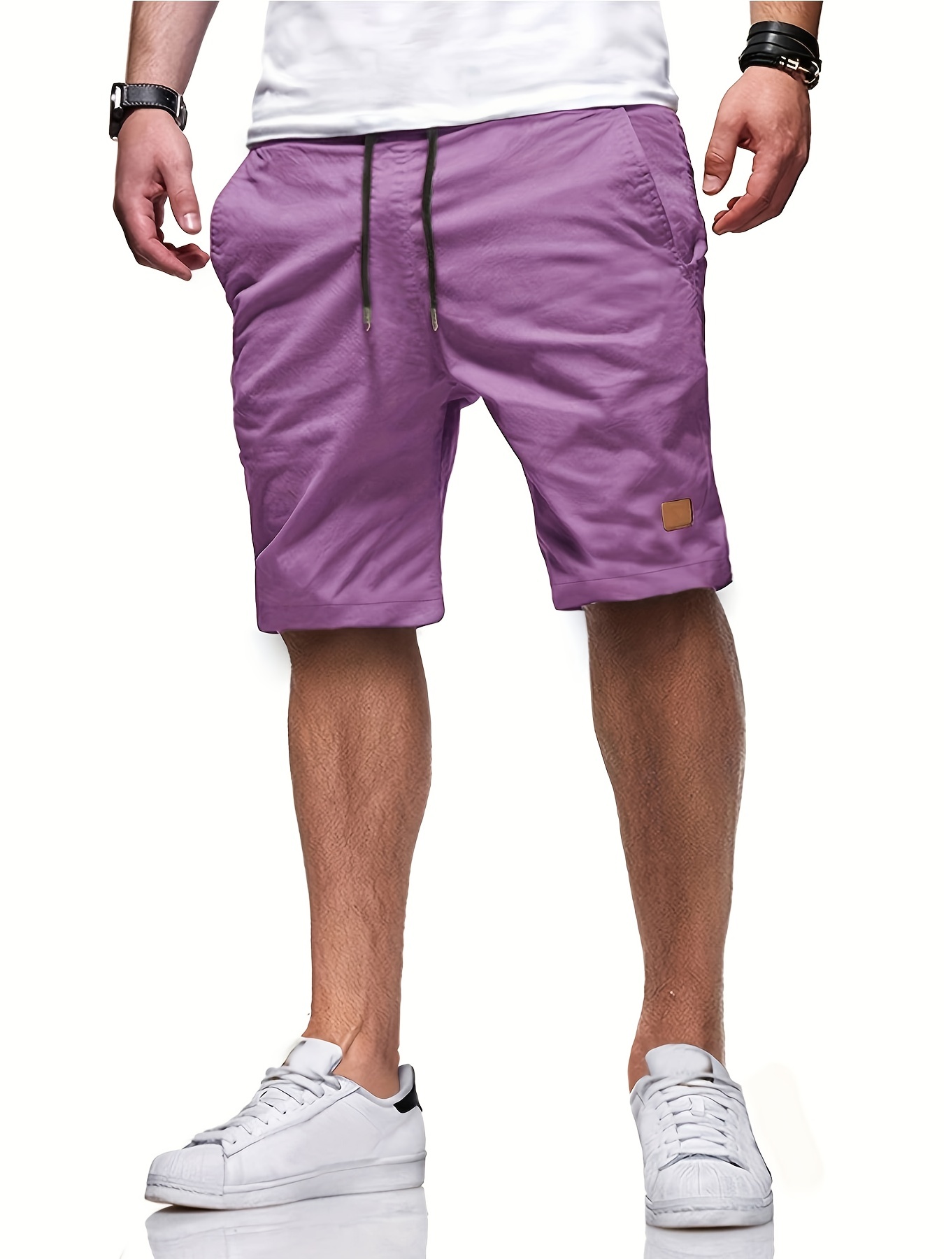 mens cut off drawstring shorts details 10