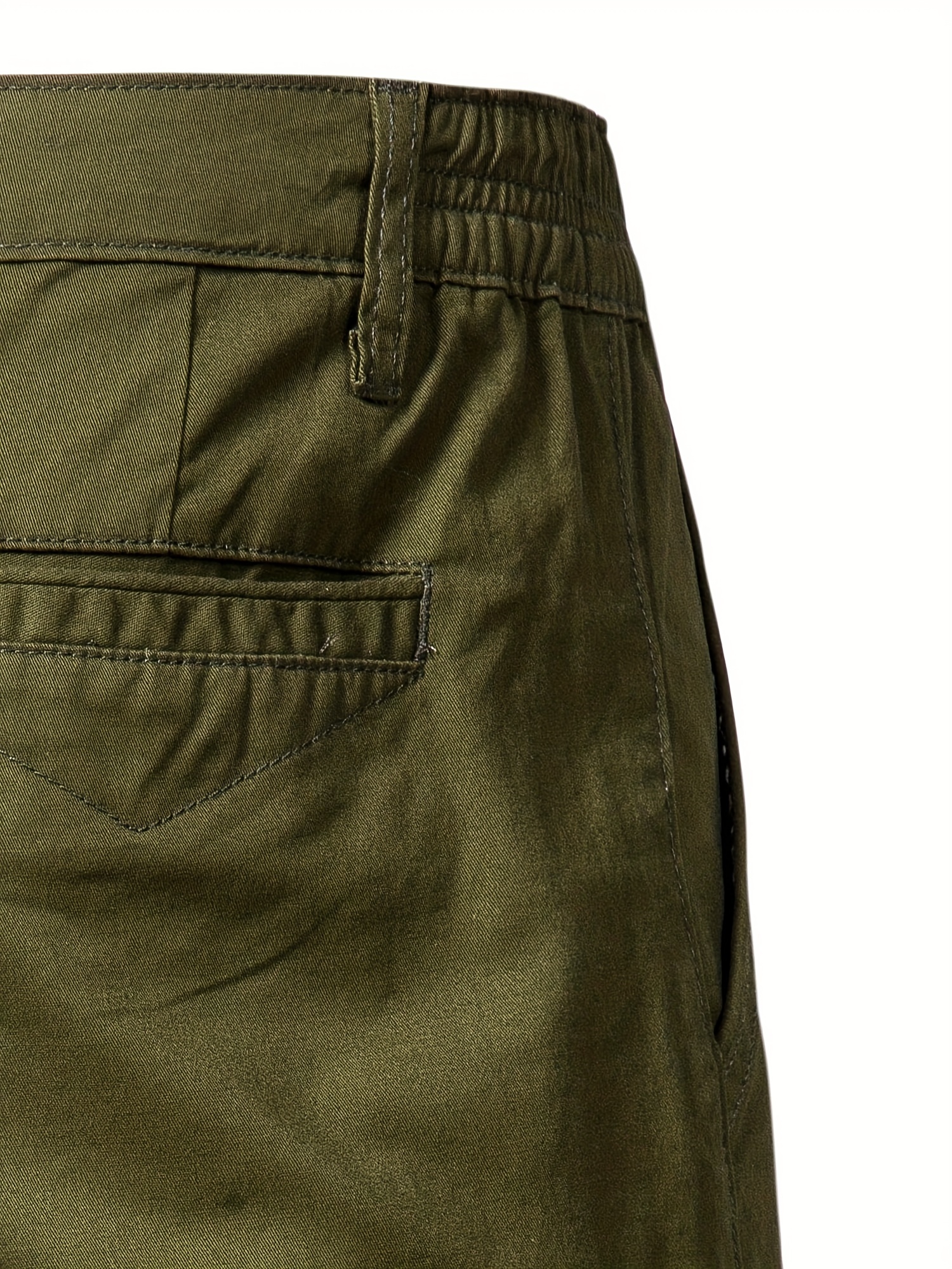 mens classic fit cotton twill flat front solid chino short with slant pockets and elastic waist details 13