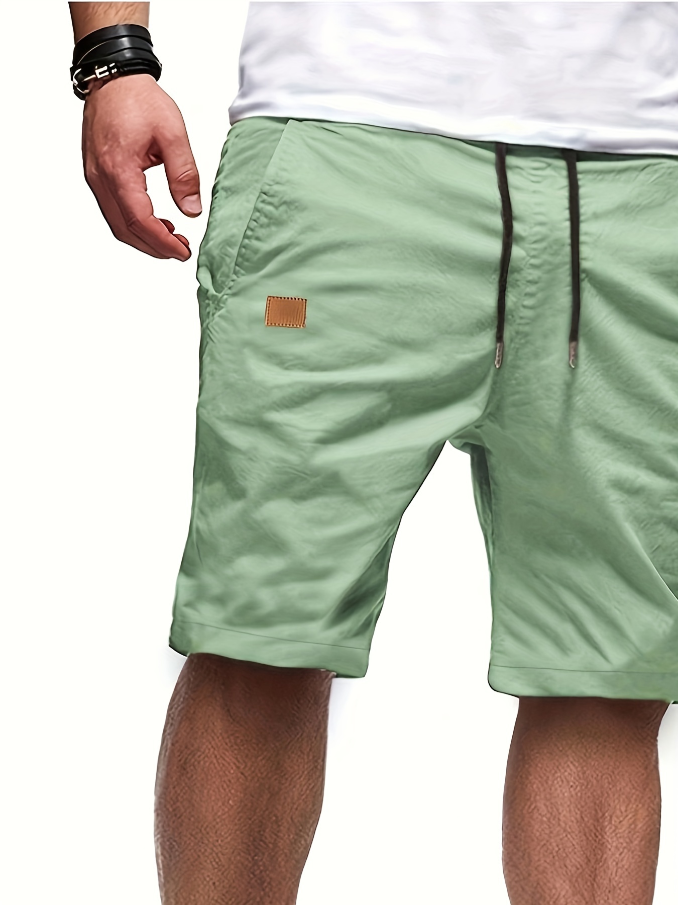 mens casual cargo shorts drawstring beach golf shorts for summer outdoor activities details 2