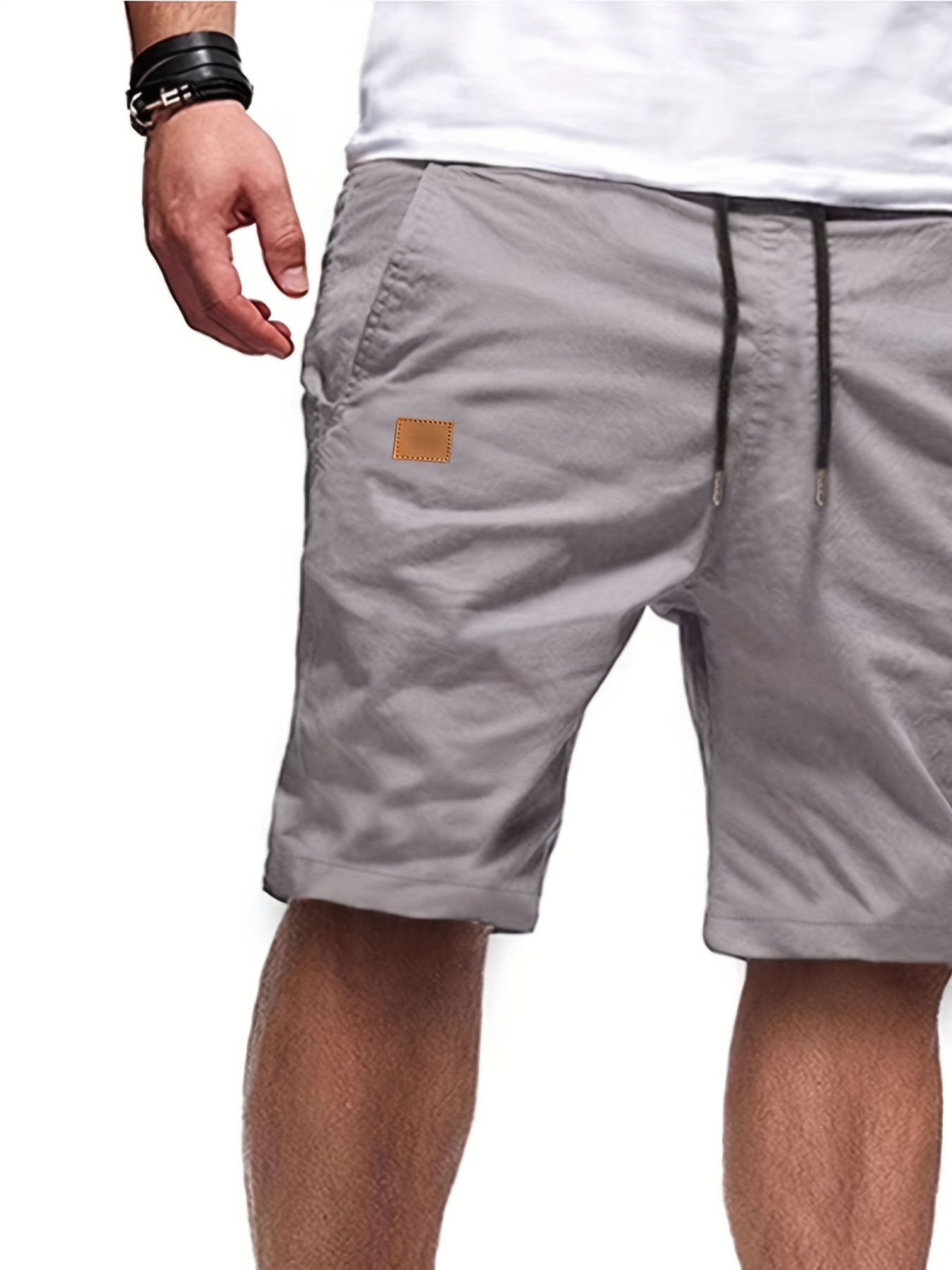 mens casual cargo shorts drawstring beach golf shorts for summer outdoor activities details 27