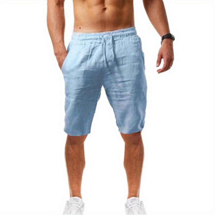 mens comfy casual cotton shorts summer clothing details 0