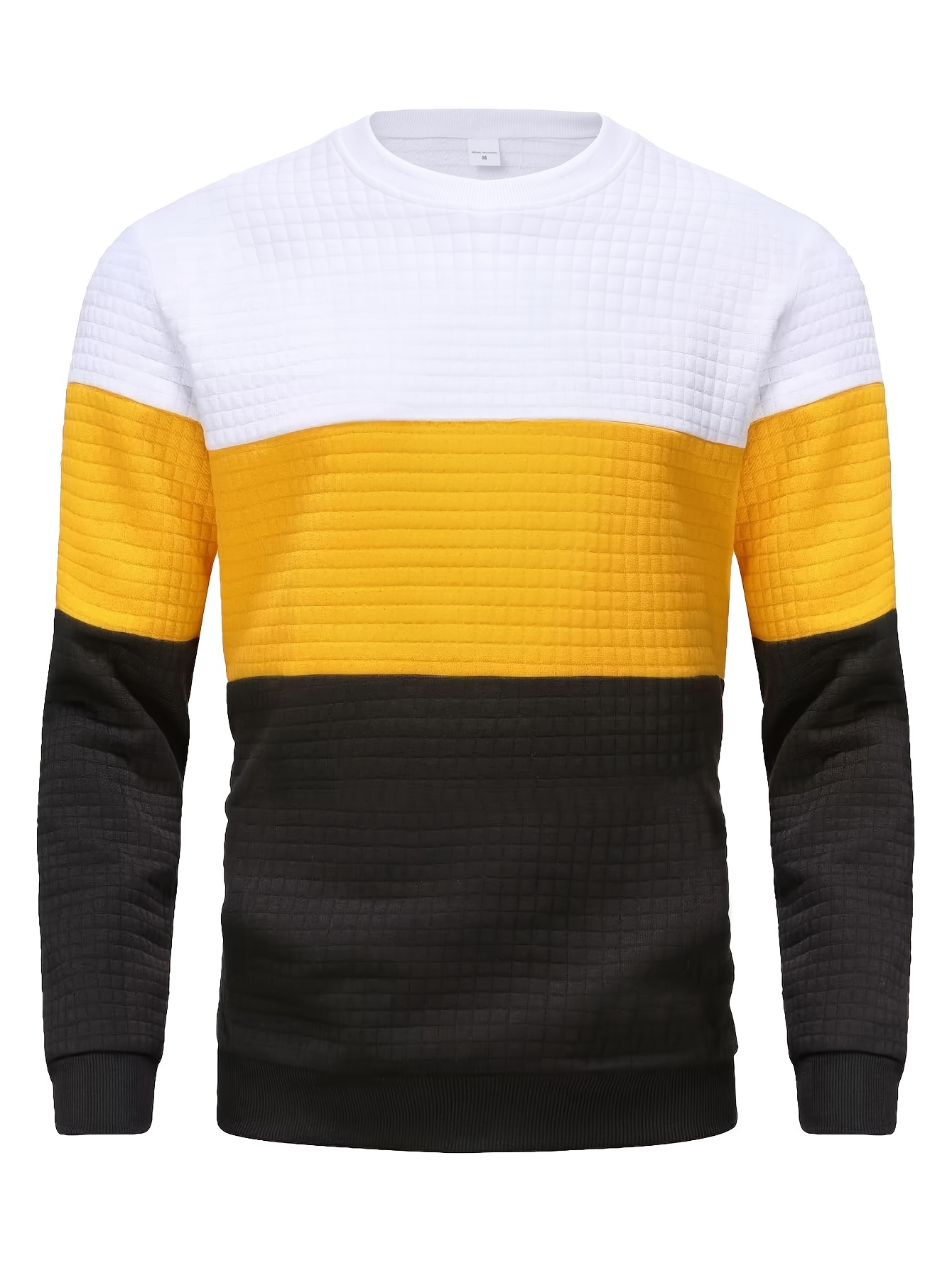 three color block trendy sweatshirt mens casual classic design crew neck pullover sweatshirt for men fall winter details 0