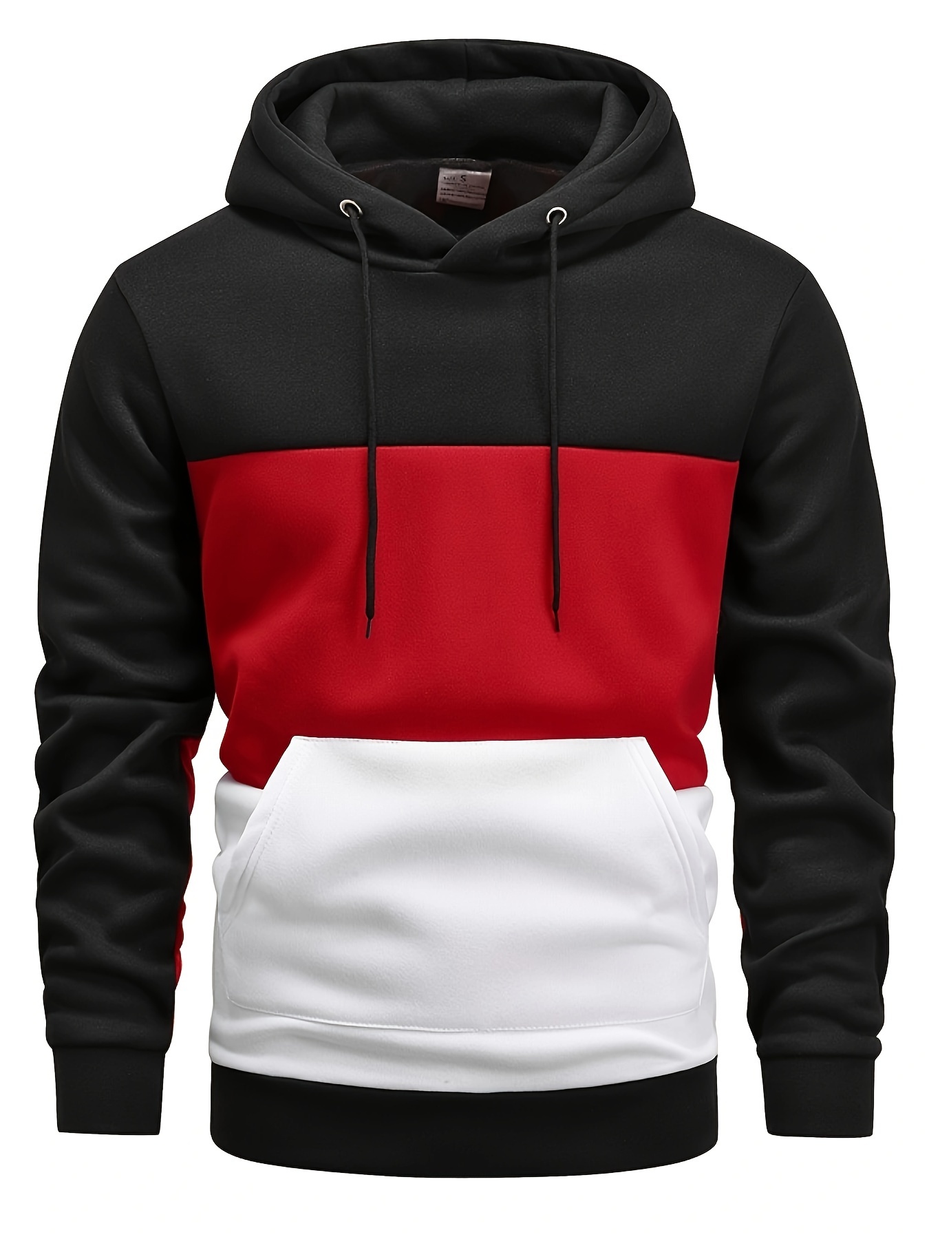 color block hoodie, color block hoodie cool hoodies for men mens casual graphic design pullover hooded sweatshirt with kangaroo pocket streetwear for winter fall as gifts details 5