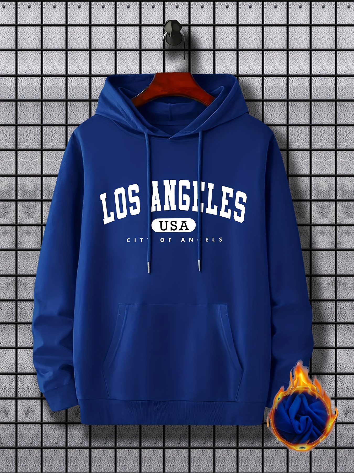 los angeles print hoodie cool hoodies for men mens casual graphic design pullover hooded sweatshirt with kangaroo pocket streetwear for winter fall as gifts details 15